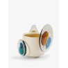 Colourdisc vase in brass with murano glass elements