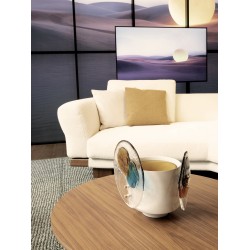 Colourdisc vase in brass with murano glass elements