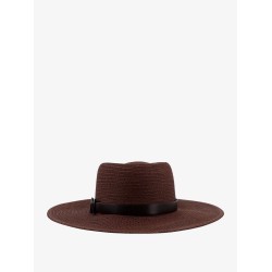 Hat with metal monogram