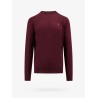 Wool slim fit sweater with logo embroidery