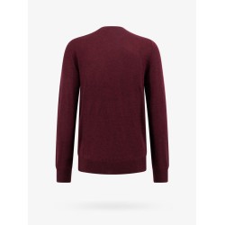 Wool slim fit sweater with logo embroidery