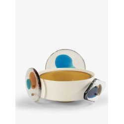 Colourdisc vase in brass with murano glass elements