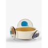 Colourdisc vase in brass with murano glass elements