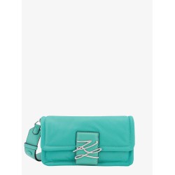 Recycled nylon shoulder bag with frontal monogram