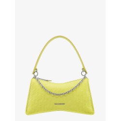 Recycled material shoulder bag with embossed logo print
