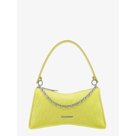 Recycled material shoulder bag with embossed logo print
