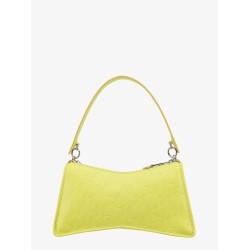 Recycled material shoulder bag with embossed logo print