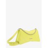 Recycled material shoulder bag with embossed logo print