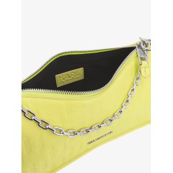 Recycled material shoulder bag with embossed logo print