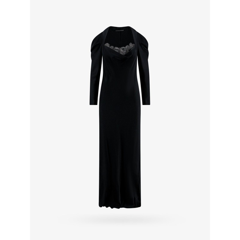 Satin dress with lace profile