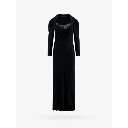 Satin dress with lace profile