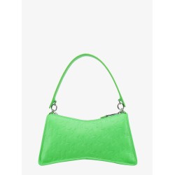 Recycled material shoulder bag with embossed logo print