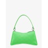 Recycled material shoulder bag with embossed logo print