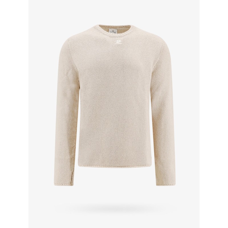 Open side cotton and linen sweater