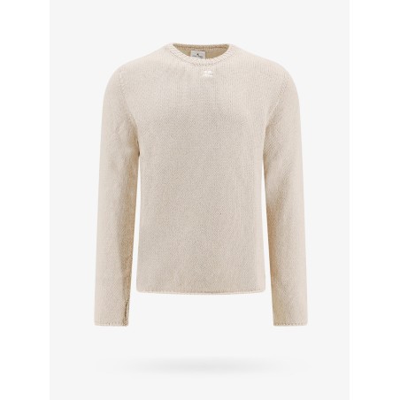 Open side cotton and linen sweater