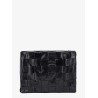 Leather clutch with intrecciato motif