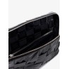 Leather clutch with intrecciato motif