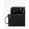 Leather clutch with intrecciato motif