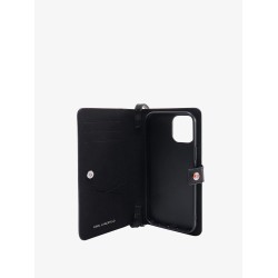 Phone case with frontal metal logo