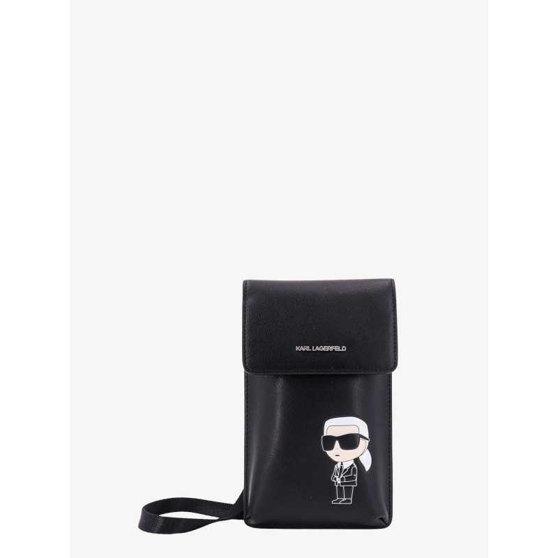 Leather multipouch with shoulder strap