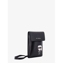 Leather multipouch with shoulder strap