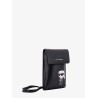 Leather multipouch with shoulder strap