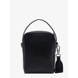 Leather shoulder bag with iconic karl patch