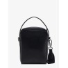 Leather shoulder bag with iconic karl patch