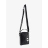 Leather shoulder bag with iconic karl patch