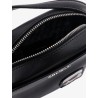 Leather shoulder bag with iconic karl patch