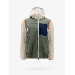Nylon jacket with eco shearling inserts