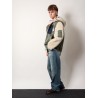 Nylon jacket with eco shearling inserts