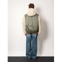Nylon jacket with eco shearling inserts