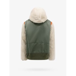 Nylon jacket with eco shearling inserts