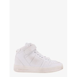 Leather sneskers with washed-out effect