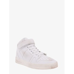Leather sneskers with washed-out effect