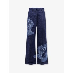 Tailored jeans with kenzo rose print