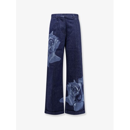 Tailored jeans with kenzo rose print