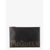 Leather clutch with mcqueen graffiti logo