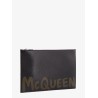 Leather clutch with mcqueen graffiti logo