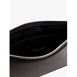 Leather clutch with mcqueen graffiti logo
