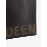 Leather clutch with mcqueen graffiti logo
