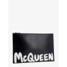 Leather clutch with mcqueen graffiti logo