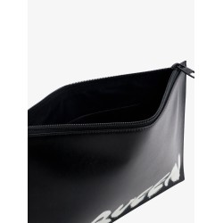 Leather clutch with mcqueen graffiti logo