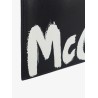 Leather clutch with mcqueen graffiti logo