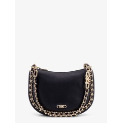 Kendall leather shoulder bag with frontal monogram