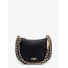 Kendall leather shoulder bag with frontal monogram