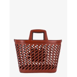 Perforated leather handbag