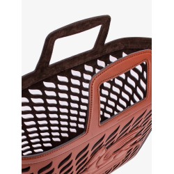 Perforated leather handbag