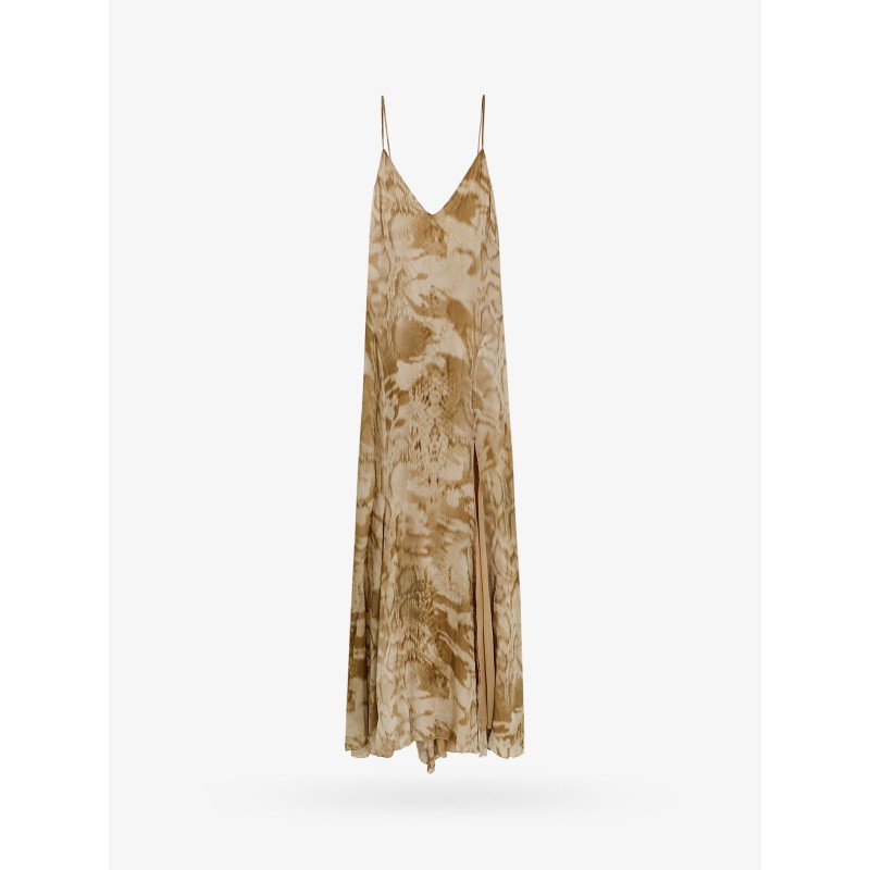 Viscose dress with camouflage python print